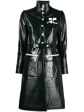Courreges Logo- Appliqué Vinyl Trench Coat