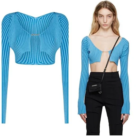 Jacquemus Sweaters | Jacquemus Blue 'La Maille Pral' Cardigan | Color: Blue | Size: L | Summer_Cici's Closet