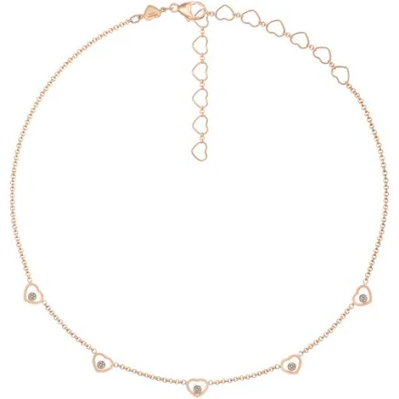Chopard 18K Rose Gold My Happy Hearts Diamond Necklace