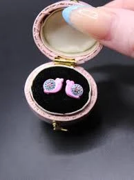 Pink Snail Stud Earrings in 925 Sterling Silver