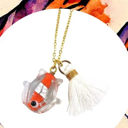 Fun Resort Vacation Tropical Fish Tassel Necklace