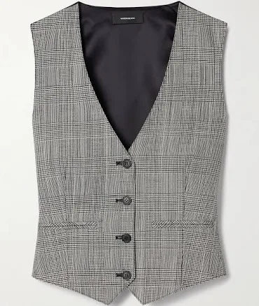 WARDROBE.NYC Women's Prince of Wales Checked Wool Vest