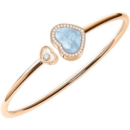 Chopard Women's Rose Gold Diamond Heart Bangle Bracelet