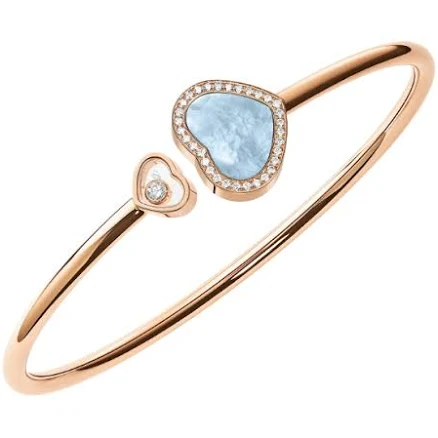 18KR Happy Hearts Turquoise Mop & Diamond Bangle