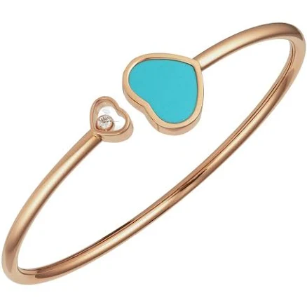 HAPPY HEARTS BANGLE, ETHICAL ROSE GOLD, DIAMOND, TURQUOISE STONE 857482-5400
