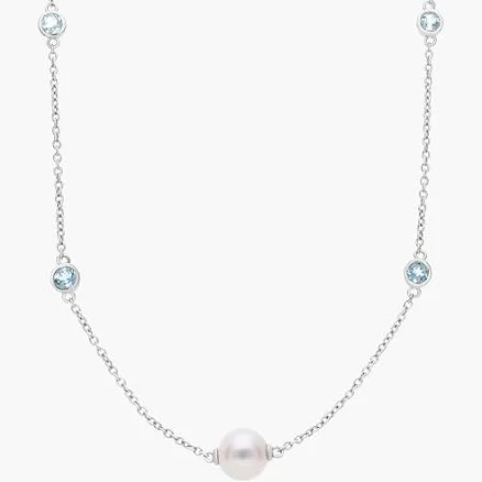 Blue Nile Sterling Silver Freshwater Cultured Pearl Necklace