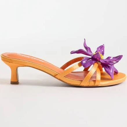 Public Desire Kitten Heel Sandals with Flower