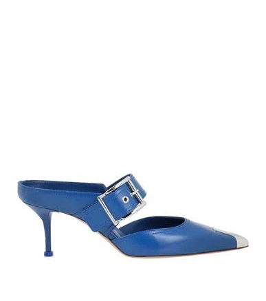 Alexander McQueen Women's Punk Buckled Leather Mules
