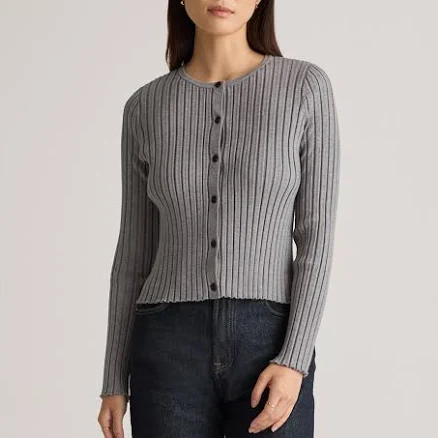 Quince Women's Cropped Rib Eco-Knit Sweater