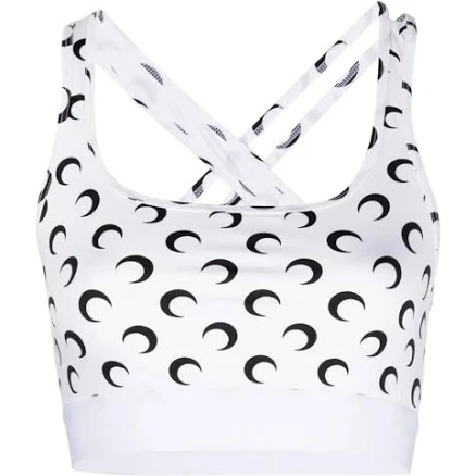 Marine Serre Women's Crescent Moon-Print Crop Top