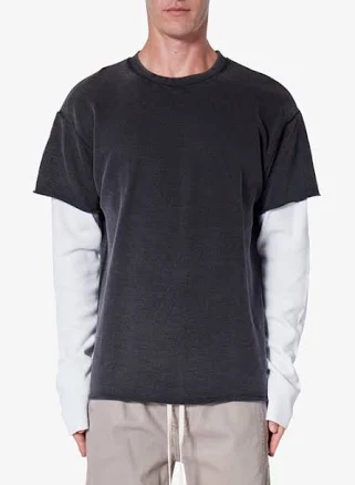 MNML Men's French Terry Double Layer Thermal Long Sleeve Tee