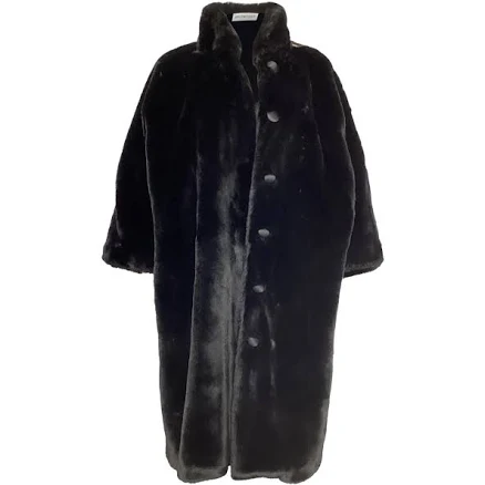 Balenciaga Faux-Fur Button Coat