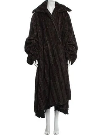 Balenciaga 2024 Faux Fur Coat in Brown, Women's US4, FR36 | S