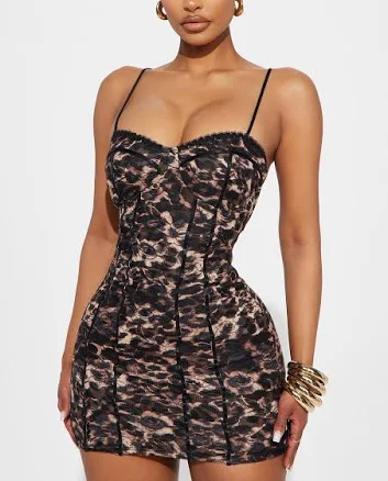 Fashion Nova Leila Leopard Lace Micro Mini DressFashion Nova Leila Leopard Lace Micro Mini Dress