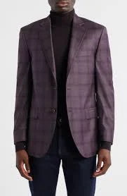 Flynn Classic Fit Ombré Check Wool Sport Coat