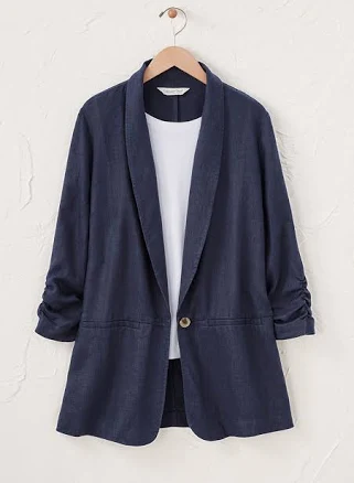 Ruched Linen Jacket
