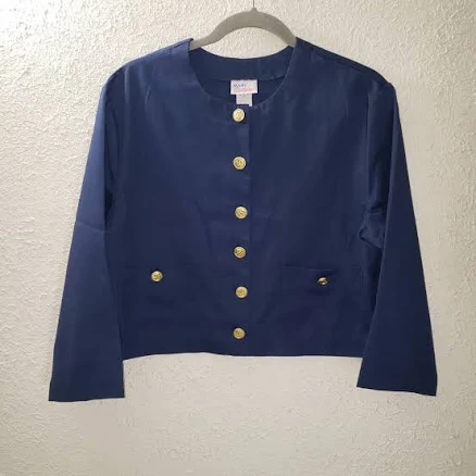 Avon Fashions Nautical Gold Button Front Blouse