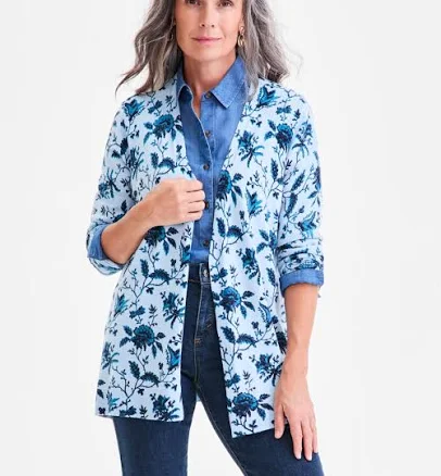 Style & Co. Women's Floral Open-Front Cardigan