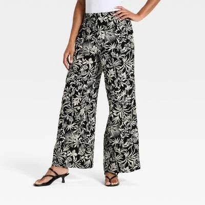 A New Day Women's High-Rise Linen Wide Leg Pants