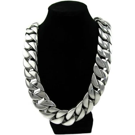 Men's 316l Stainless Steel Wide Chunky Cuban Link Necklace
