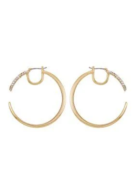 Vince Camuto Women's Crystal Pavé Large Hoop Earrings