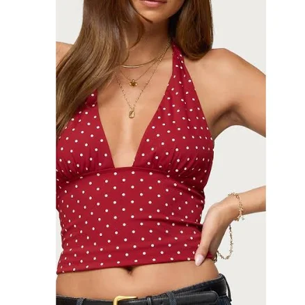 Edikted Women's Blaire Polka Dot Halter Top