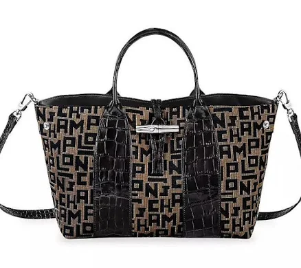 Longchamp Women's Medium Roseau Jacquard Top Handle Bag