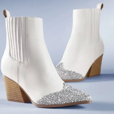 Cowgirl Bootie Velvet Glitter-Toe