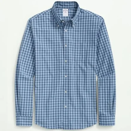 Brooks Brothers Men's Checked Poplin Shirt