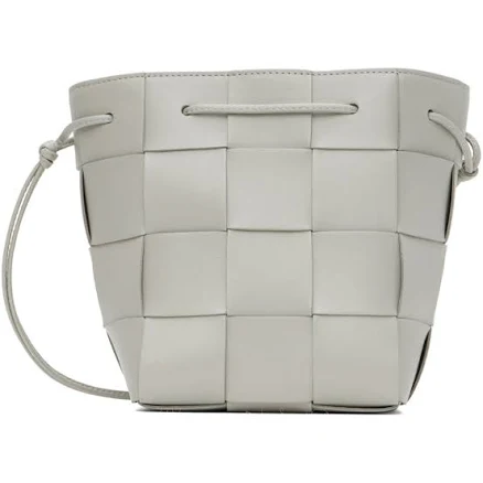 Bottega Veneta Gray Small Cassette Cross-Body Bucket Bag