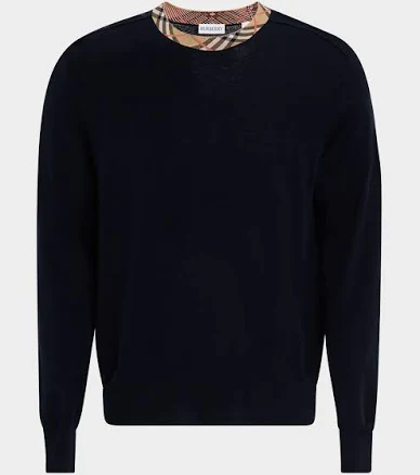 Burberry Men's Check Trim Wool Sweater