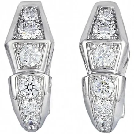 Bvlgari Serpenti Viper 18K White Gold Diamond Earrings