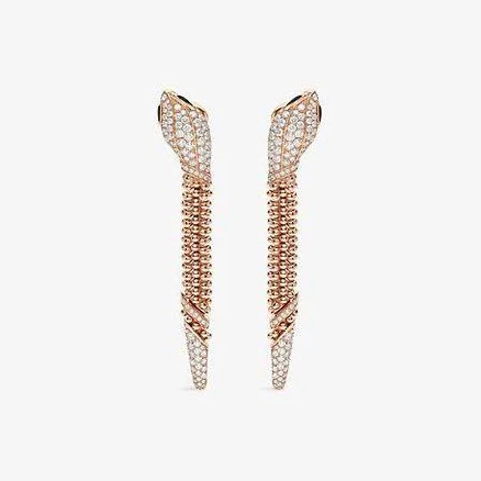 Bvlgari Serpenti Viper 18ct Rose-Gold Diamond and Onyx Drop Earrings