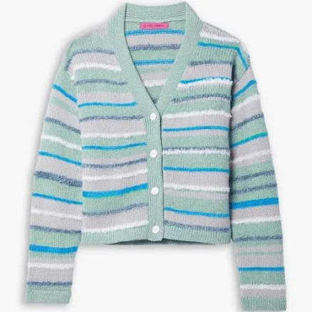 The Elder Statesman Striped Cashmere-blend Cardigan