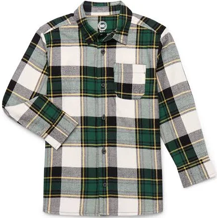 Wonder Nation Boys' Long Sleeve Flannel Shirt
