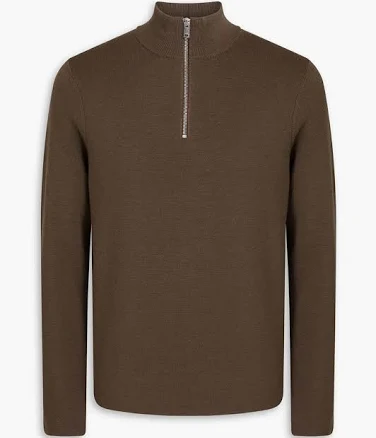 Sandro Men's Wool Half Zip Brown [small]