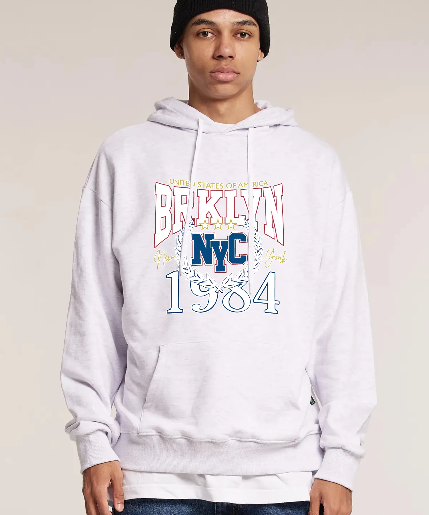 Brooklyn New York City 1984 Light Gray Hoodie