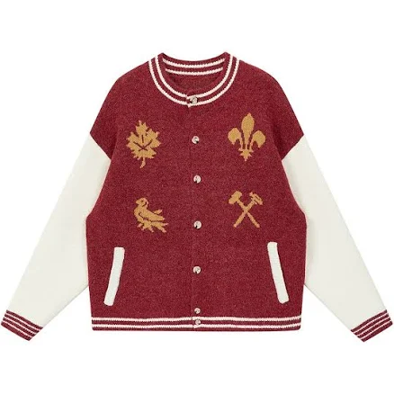 CHINASQUAD Vintage Crest Jacquard Knit Cardigan