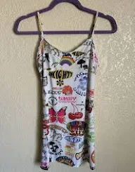 OMighty Logo mania Dress In White Size Small All Over StretchOMighty Logo mania Dress In White Size Small All Over Stretch