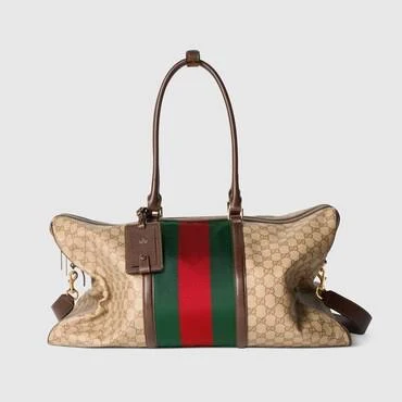 Gucci Medium GG Duffle Bag with Web