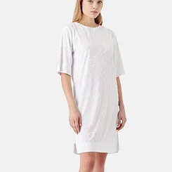 Emporio Armani Jacquard Logomania Jersey Beach DressEmporio Armani Jacquard Logomania Jersey Beach Dress