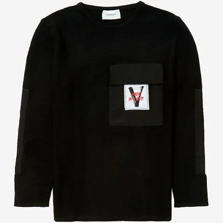Ports V Logo-Patch Crew-neck Jumper