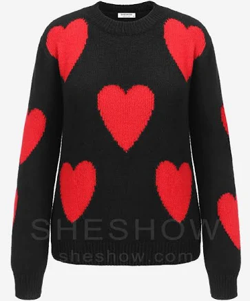 SheShow Intarsia-Knit Long-Sleeved Jumper