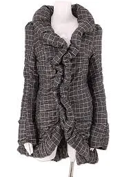 Y2K Check Print Duffle Coat Selected By Ritual Vintage