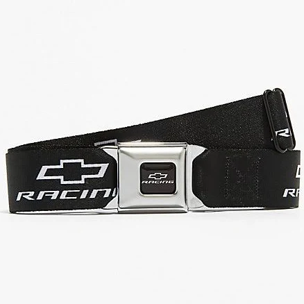 Buckle Down x GM General Motors Chevy Bowtie Racing Logo Black Web Belt
