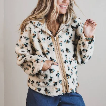 Three Bird Nest Women's Floral Solstice Fleece Jacket