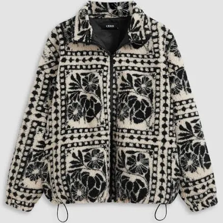 CIDER Women's Oversized Fleece Zip Front Jacket