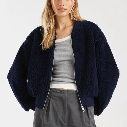 ASOS Design Teddy Bomber Jacket