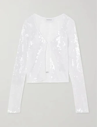 16arlington Solaria Sequined Stretch-tulle Cardigan Women