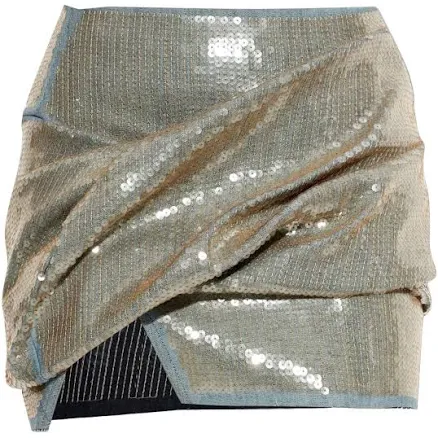 Rick Owens Women's Asymmetrical Sequin-Embellished Denim Miniskirt